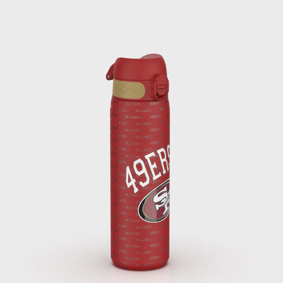 360 Video of Ion8 Leak Proof Slim Water Bottle, Stainless Steel, NFL 49ers, 600ml (20oz)