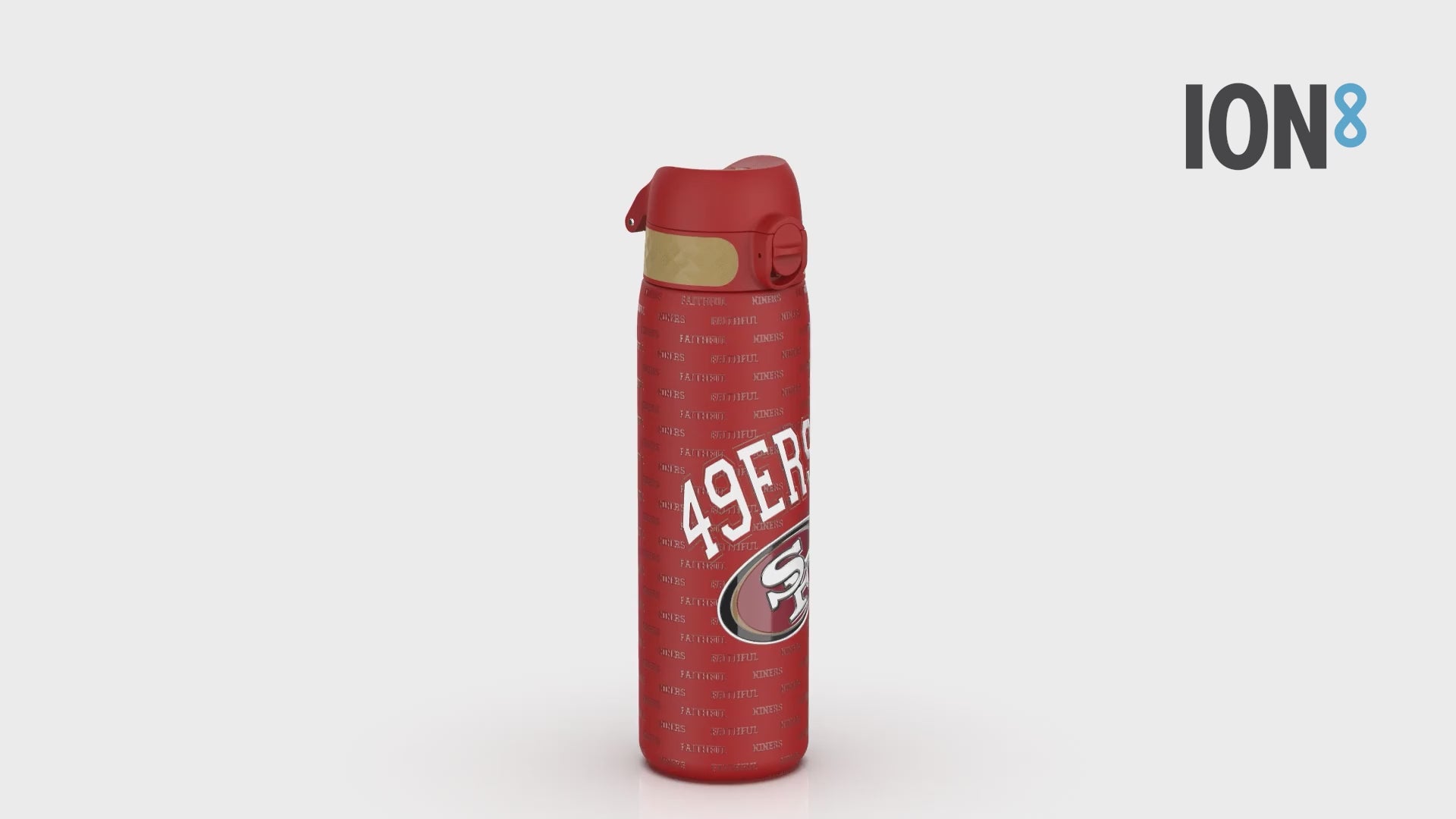 360 Video of Ion8 Leak Proof Slim Water Bottle, Stainless Steel, NFL 49ers, 600ml (20oz)